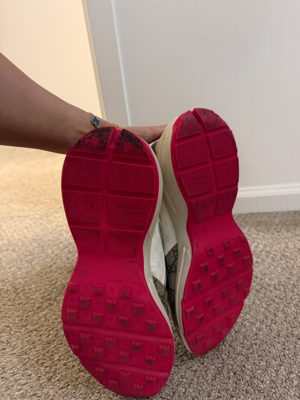 Gucci GG Canvas Sneakers with Navy and Yellow Accents - Picture 5 of 5